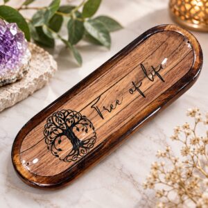 Életfa mintás fa füstölőtartó – Tree of Life füstölőpálca tartó meditációhoz és relaxációhoz