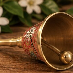 Meditációs kézi csengő – díszített spirituális csengő