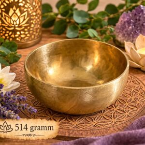 Tibeti hangtál 514 gramm – Aranyszínű hangtál meditációhoz és hangfürdőhöz
