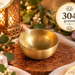 Tibeti hangtál 304 gramm – Aranyszínű meditációs hangtál relaxációhoz és jógához